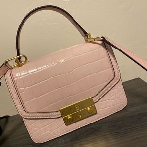 Tory Burch croc print satchel